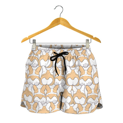 Corgi Butt Pattern Print Women's Shorts