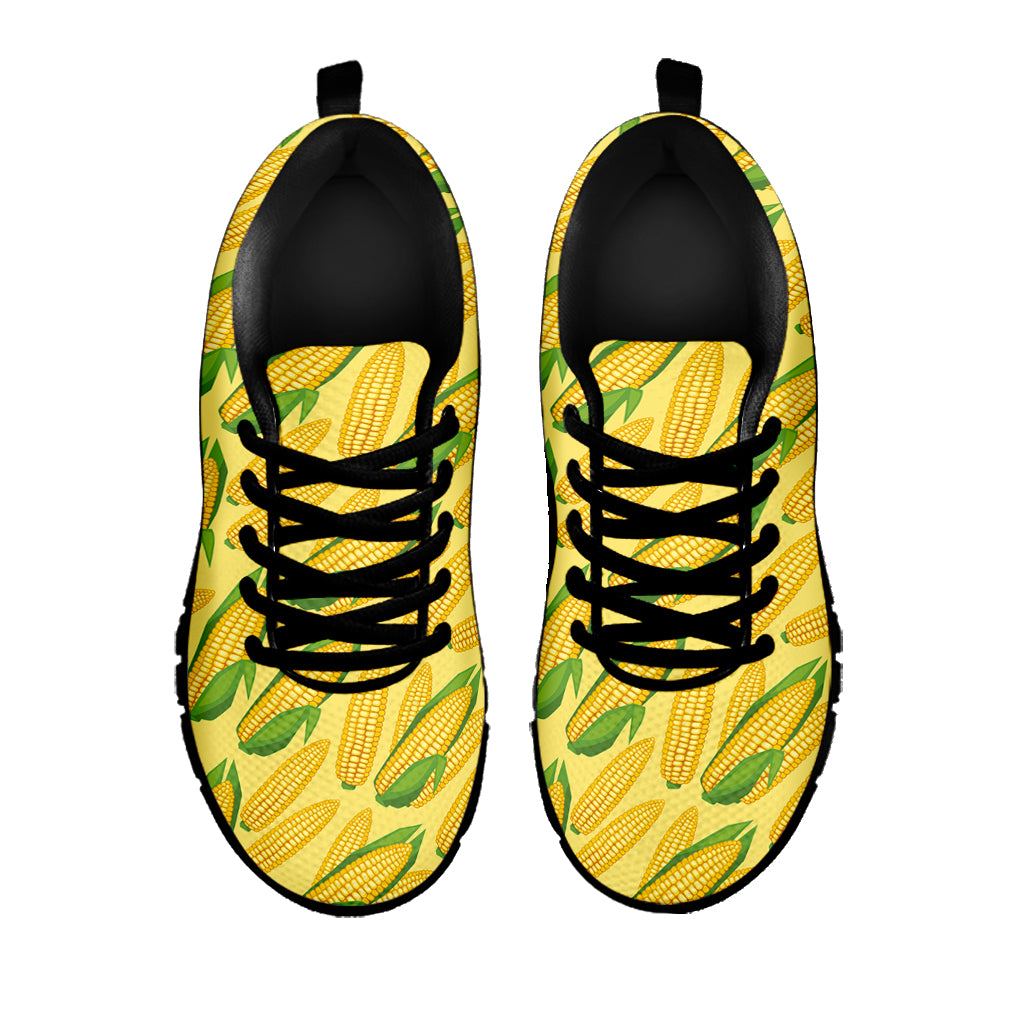 Corn Cob Pattern Print Black Sneakers