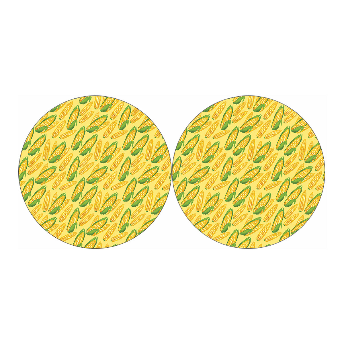 Corn Cob Pattern Print Car Coasters