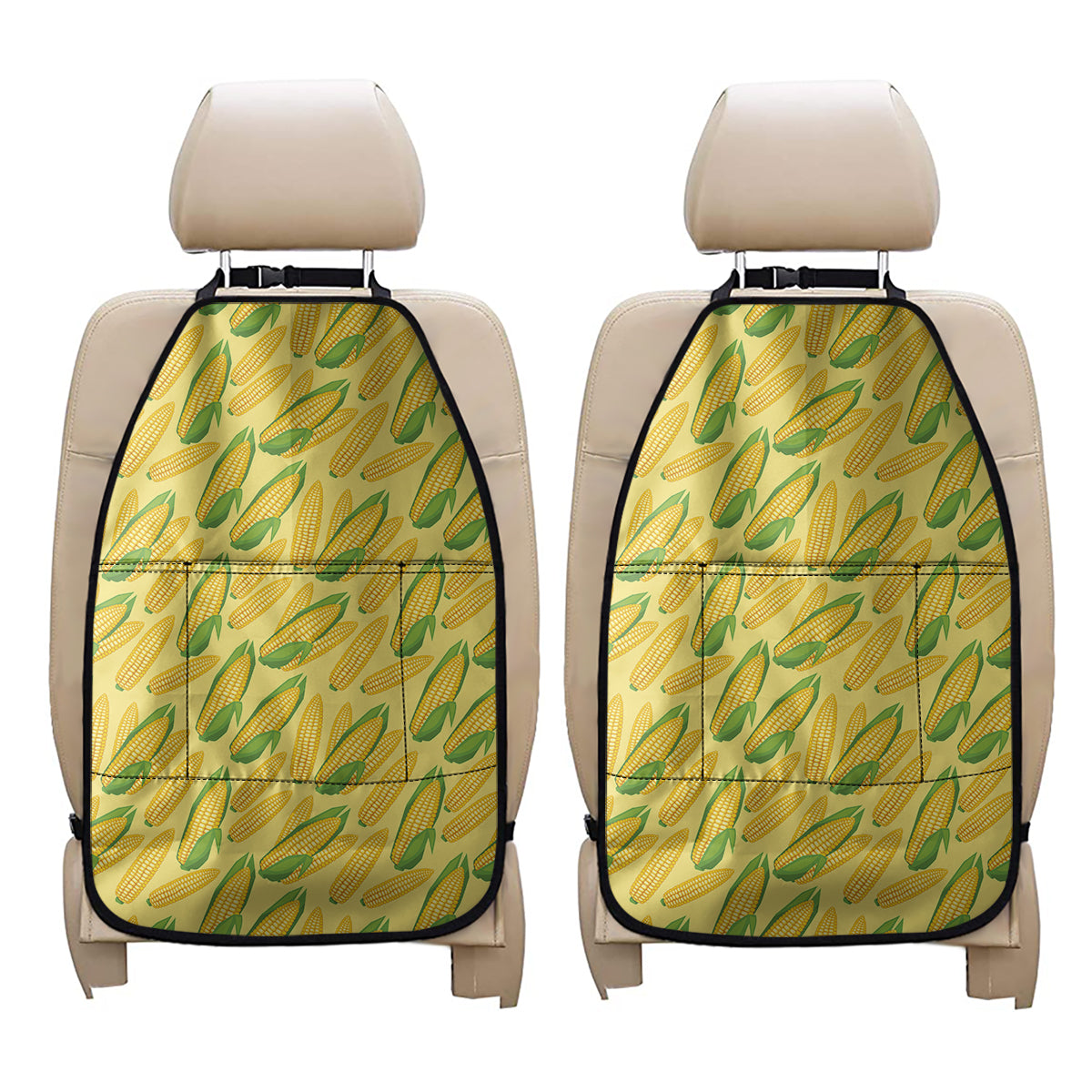 Corn Cob Pattern Print Car Seat Organizers