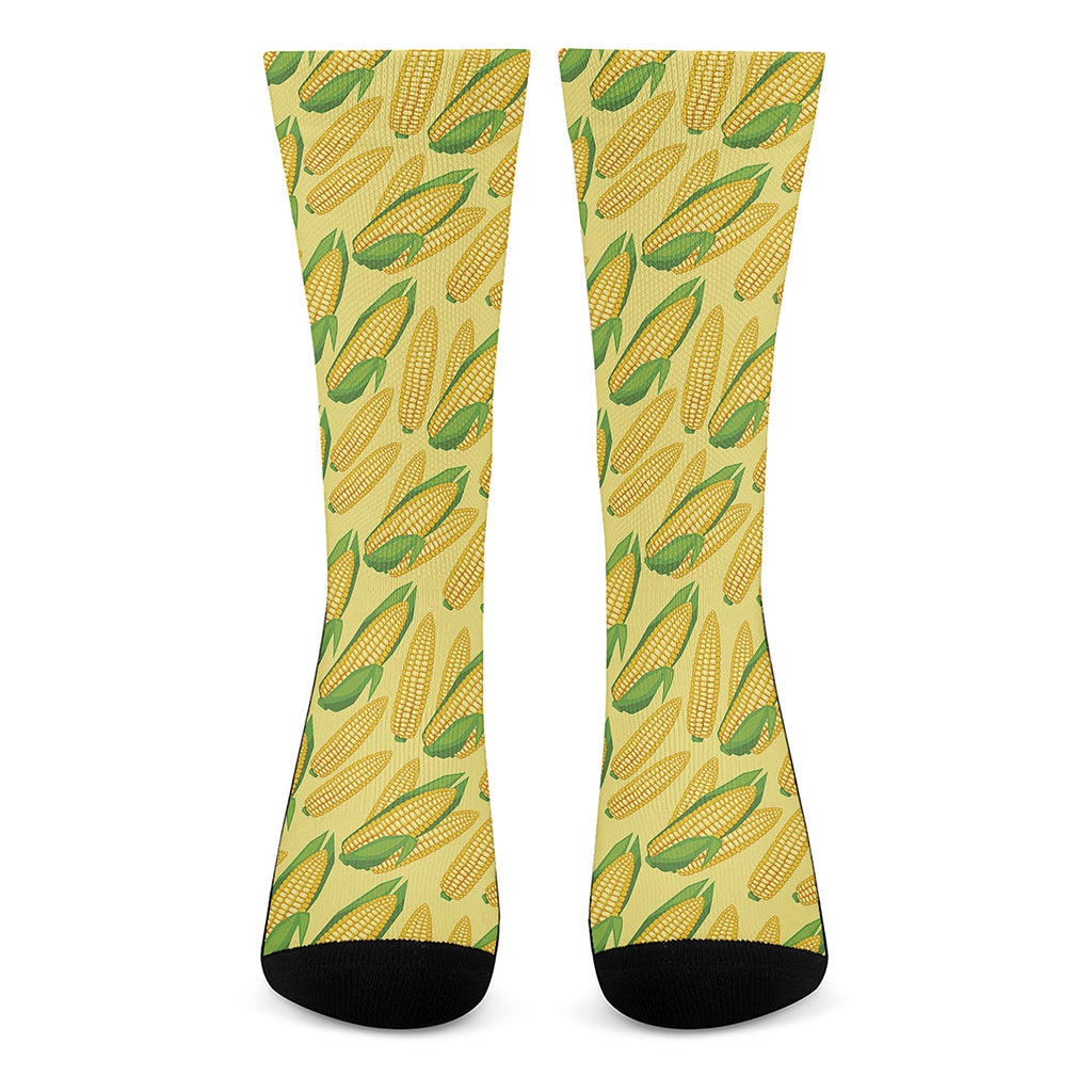 Corn Cob Pattern Print Crew Socks