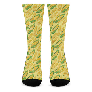 Corn Cob Pattern Print Crew Socks