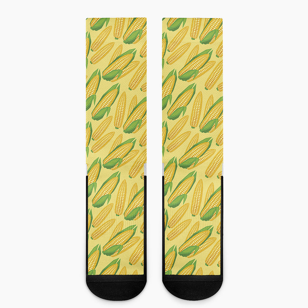 Corn Cob Pattern Print Crew Socks