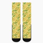 Corn Cob Pattern Print Crew Socks