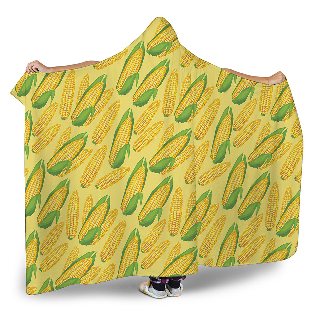 Corn Cob Pattern Print Hooded Blanket
