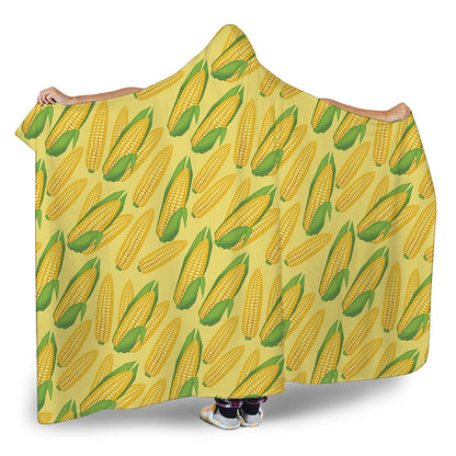 Corn Cob Pattern Print Hooded Blanket