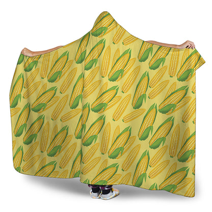 Corn Cob Pattern Print Hooded Blanket