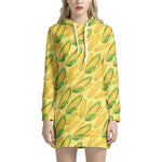 Corn Cob Pattern Print Hoodie Dress