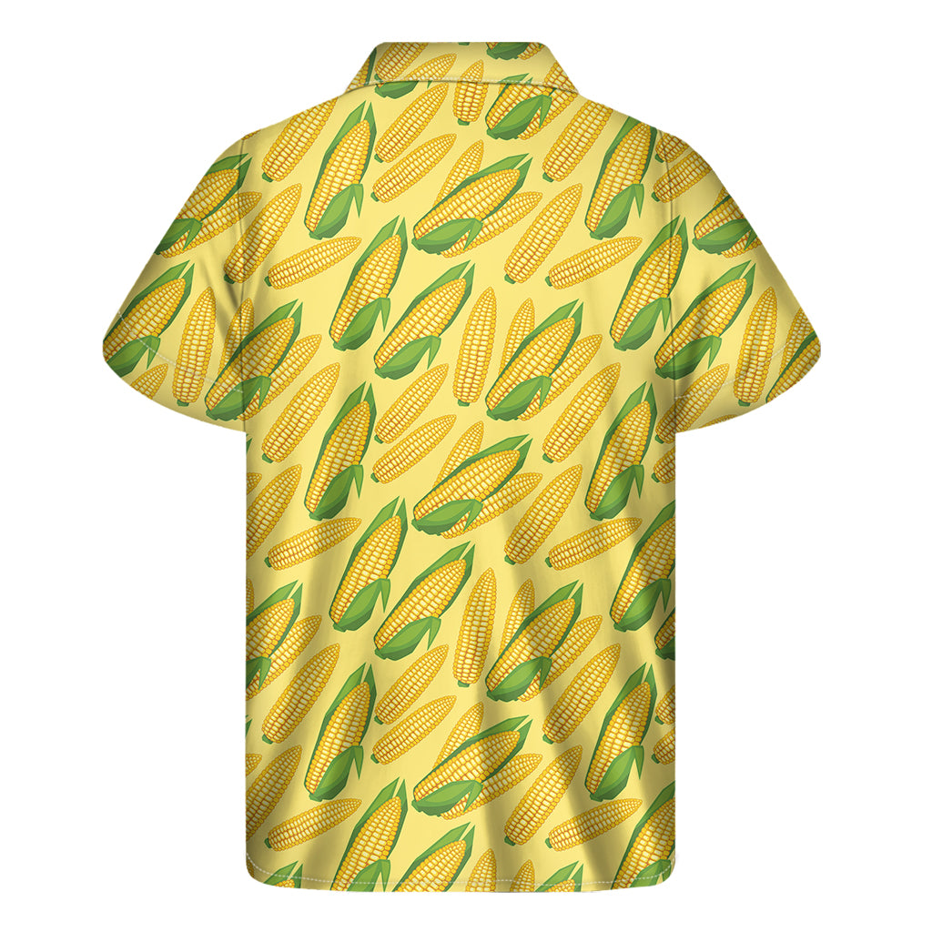 Corn Cob Pattern Print Men's Short Sleeve Shirt