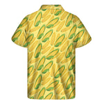Corn Cob Pattern Print Men's Short Sleeve Shirt