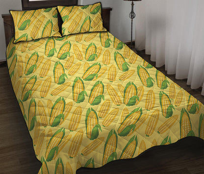 Corn Cob Pattern Print Quilt Bed Set