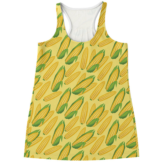 Corn Cob Pattern Print Women's Racerback Tank Top