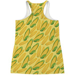 Corn Cob Pattern Print Women's Racerback Tank Top