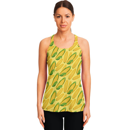 Corn Cob Pattern Print Women's Racerback Tank Top