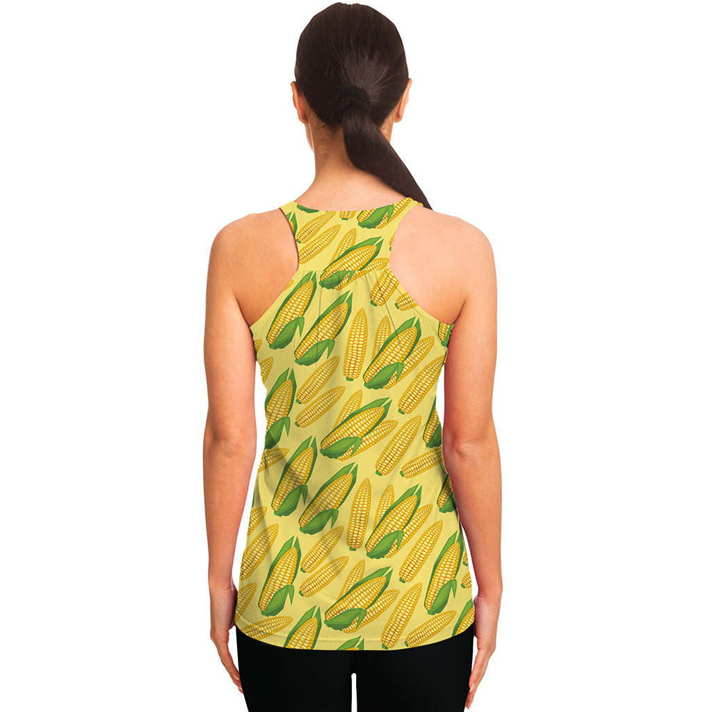 Corn Cob Pattern Print Women's Racerback Tank Top