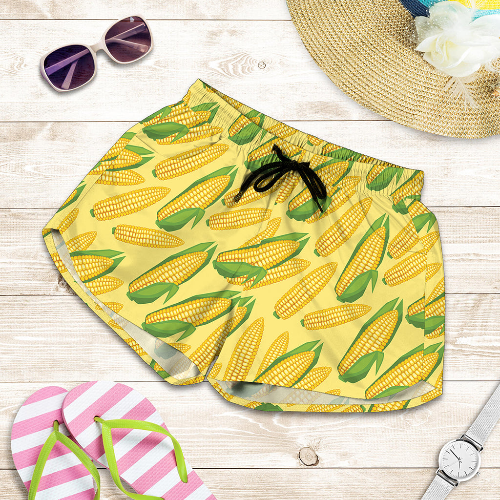 Corn Cob Pattern Print Women's Shorts