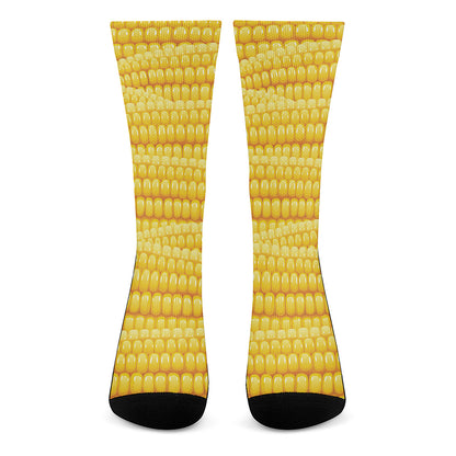 Corn Pattern Print Crew Socks
