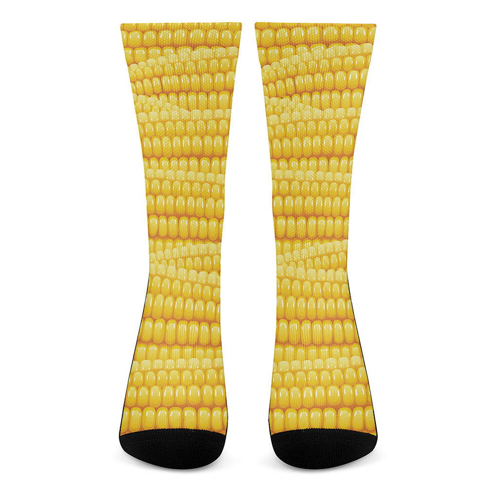 Corn Pattern Print Crew Socks