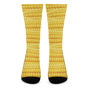 Corn Pattern Print Crew Socks