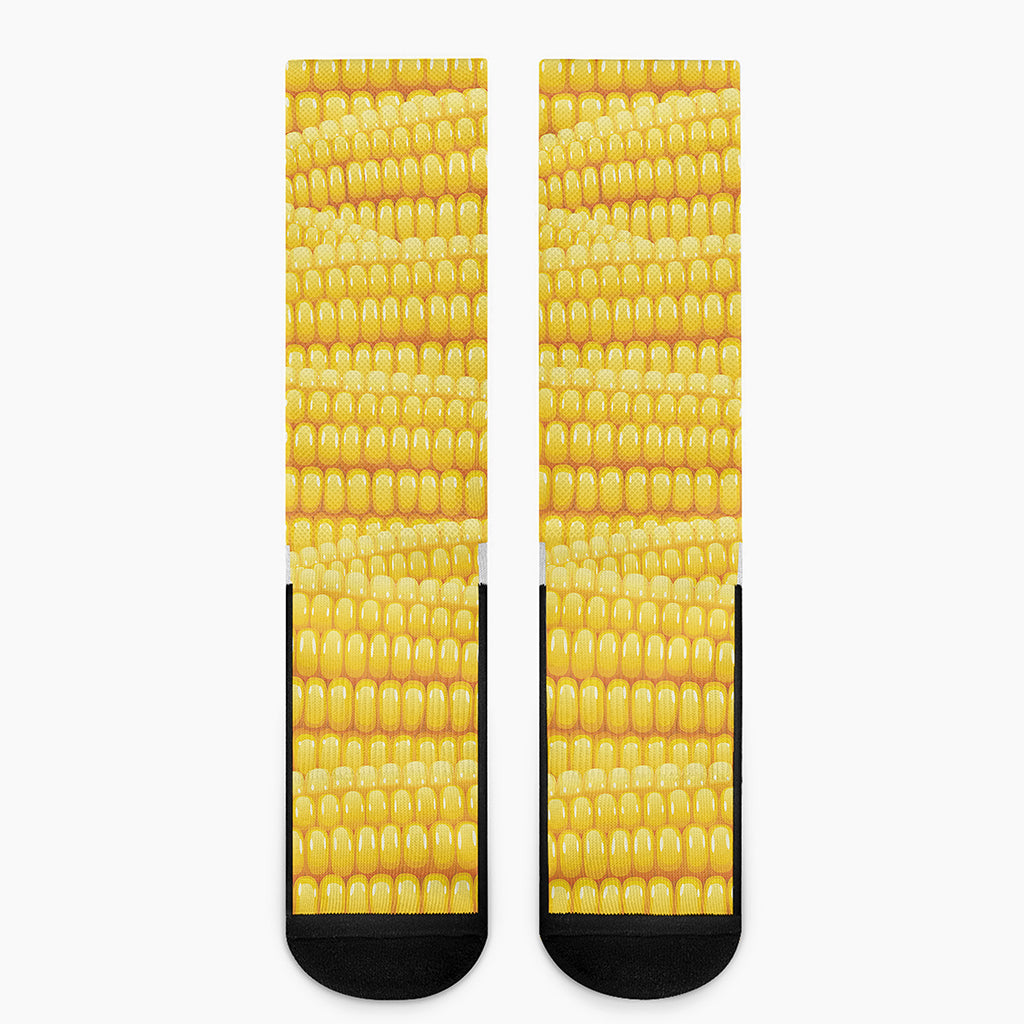 Corn Pattern Print Crew Socks