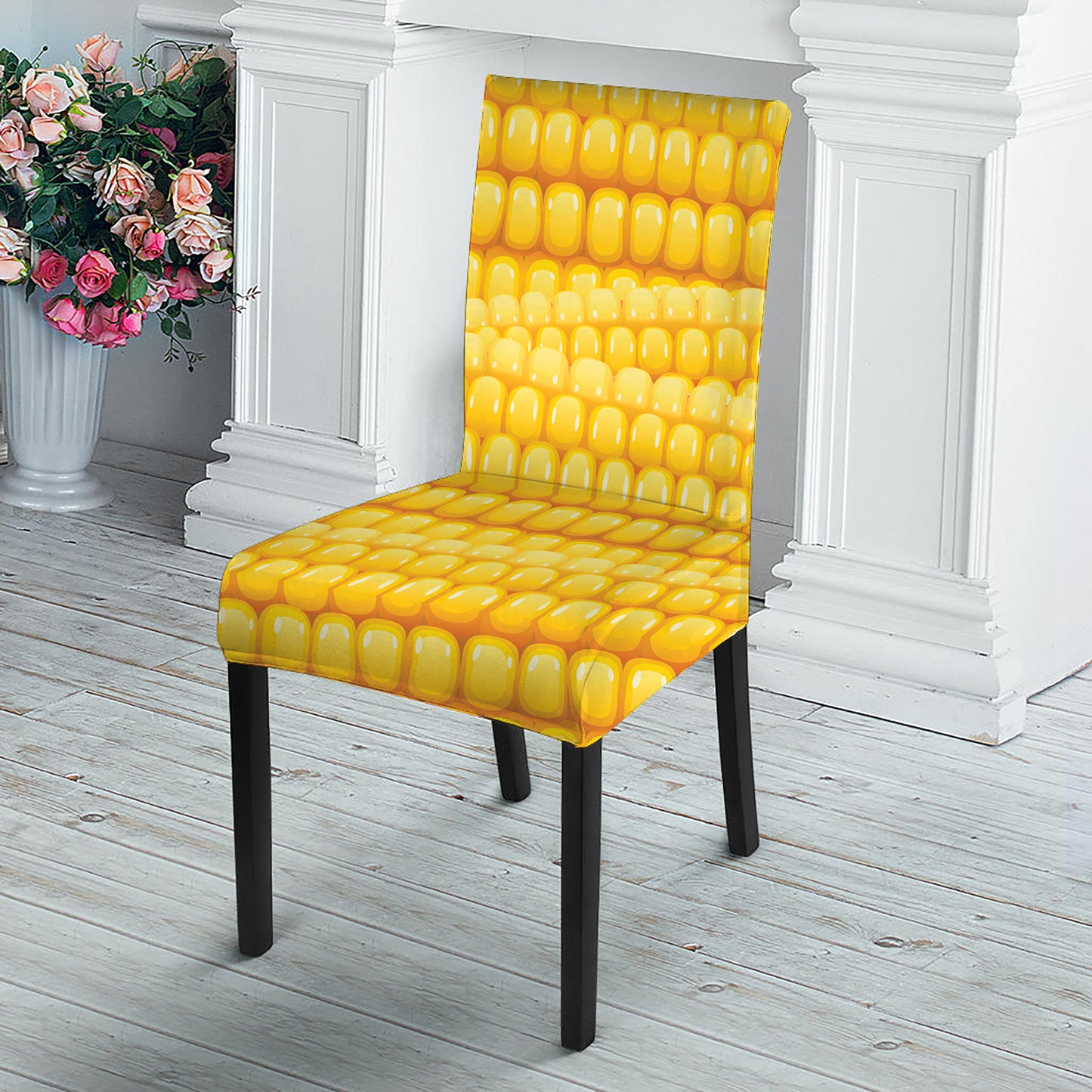 Corn Pattern Print Dining Chair Slipcover
