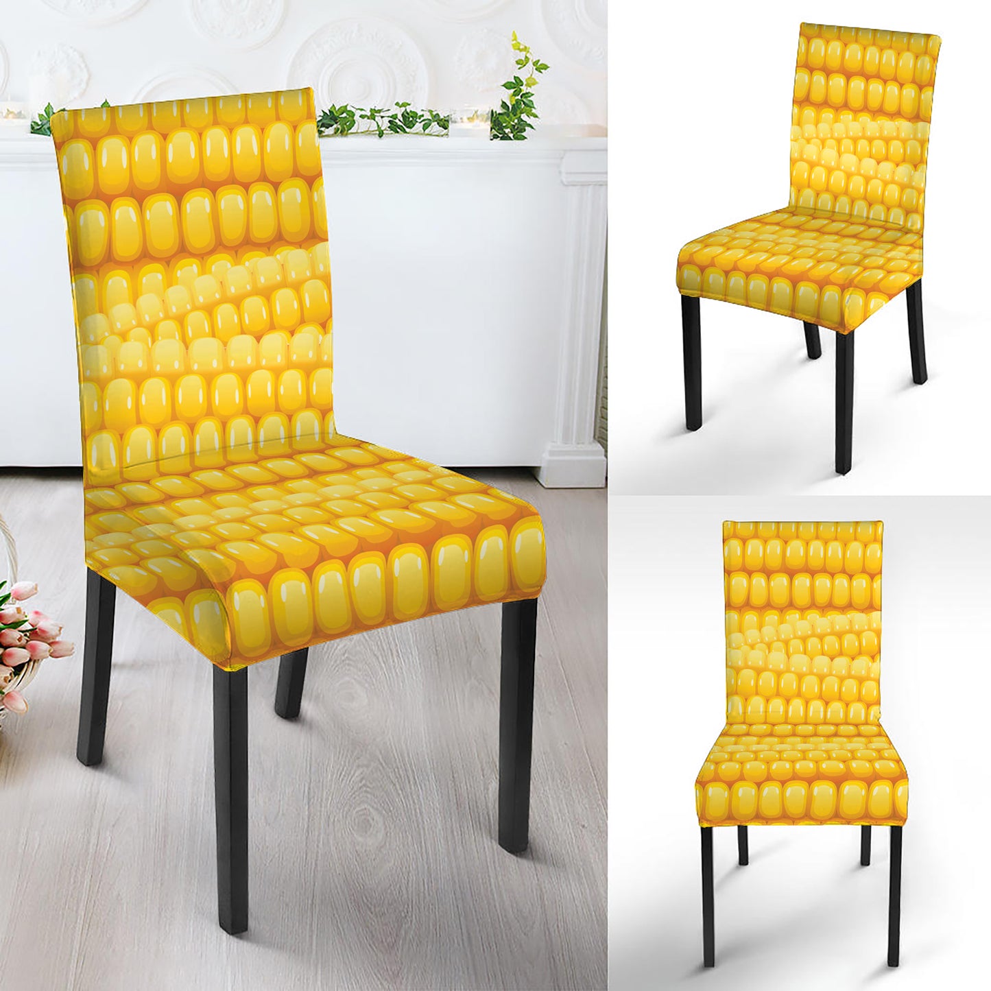 Corn Pattern Print Dining Chair Slipcover