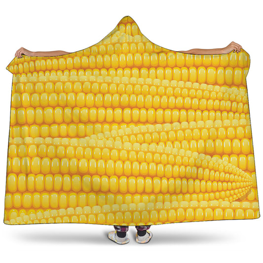 Corn Pattern Print Hooded Blanket
