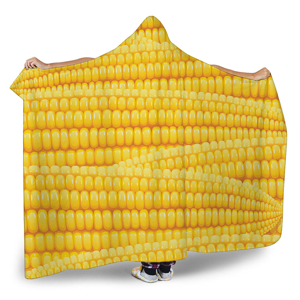 Corn Pattern Print Hooded Blanket