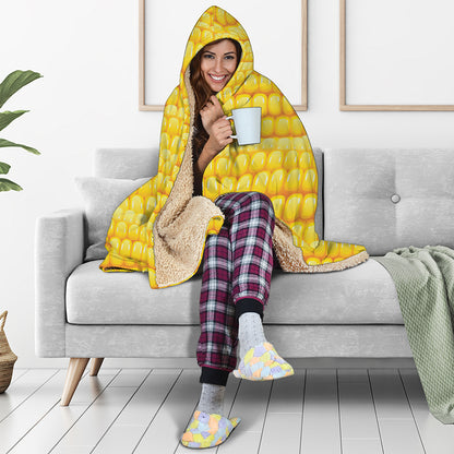 Corn Pattern Print Hooded Blanket
