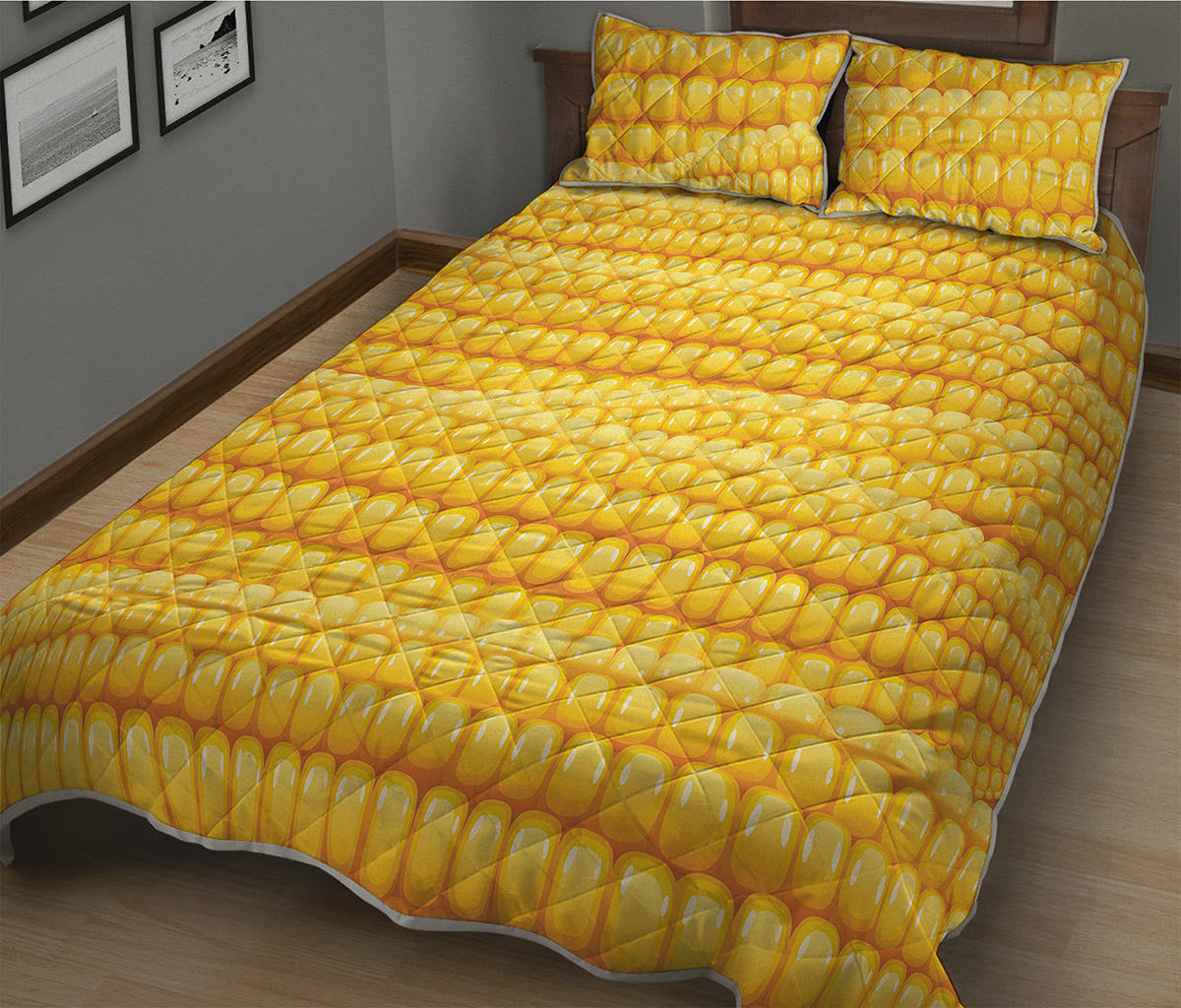 Corn Pattern Print Quilt Bed Set