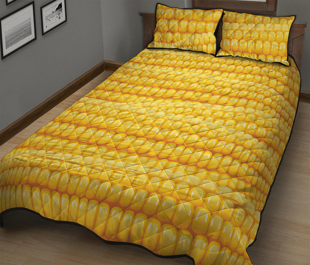 Corn Pattern Print Quilt Bed Set