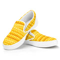 Corn Pattern Print White Slip On Sneakers