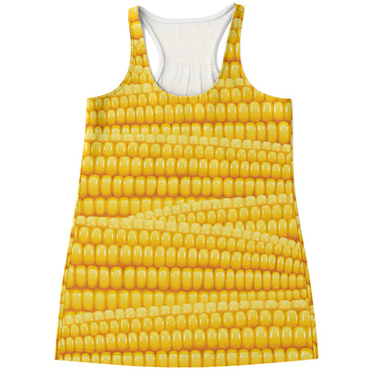 Corn Pattern Print Women's Racerback Tank Top