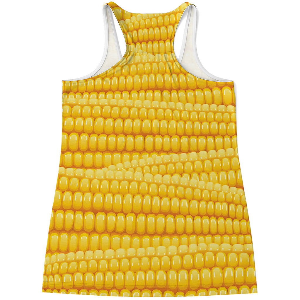 Corn Pattern Print Women's Racerback Tank Top
