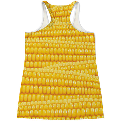 Corn Pattern Print Women's Racerback Tank Top