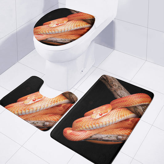 Corn Snake Print 3 Piece Bath Mat Set
