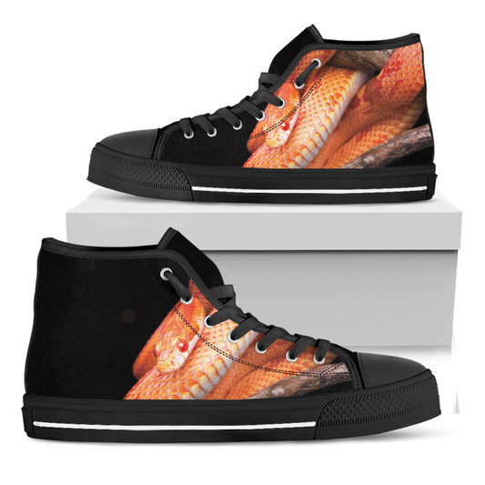 Corn Snake Print Black High Top Shoes