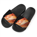 Corn Snake Print Black Slide Sandals