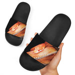 Corn Snake Print Black Slide Sandals