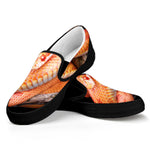 Corn Snake Print Black Slip On Shoes