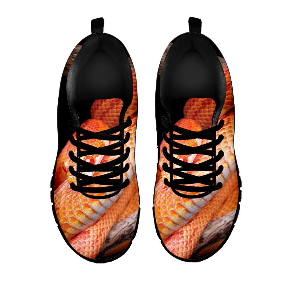 Corn Snake Print Black Sneakers