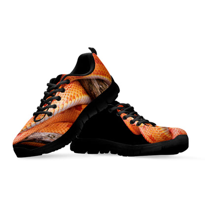 Corn Snake Print Black Sneakers