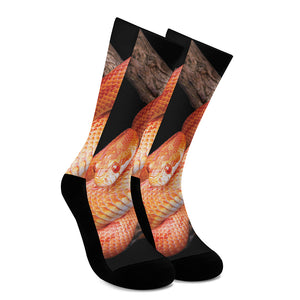 Corn Snake Print Crew Socks