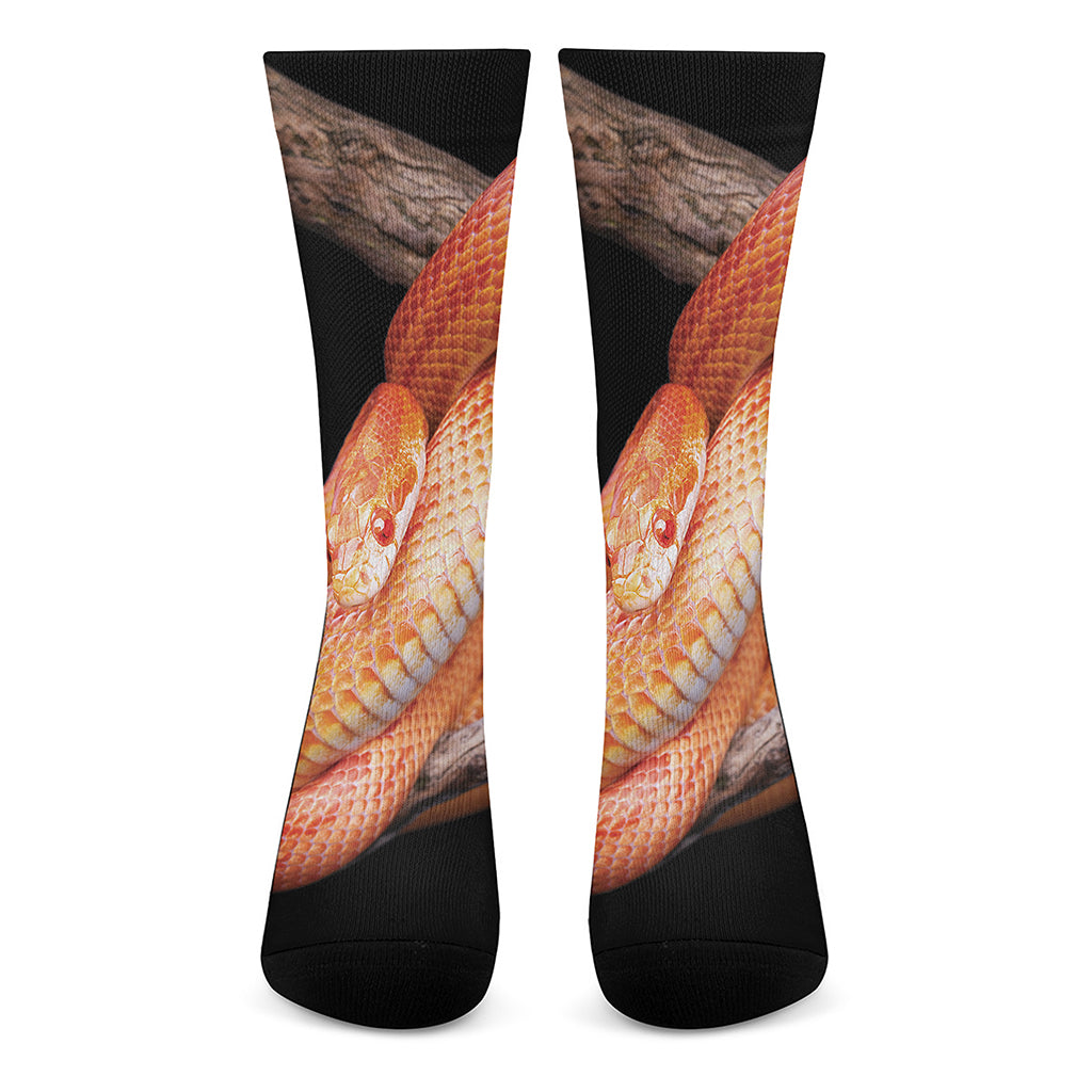 Corn Snake Print Crew Socks