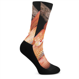 Corn Snake Print Crew Socks