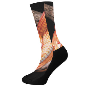 Corn Snake Print Crew Socks