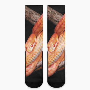 Corn Snake Print Crew Socks