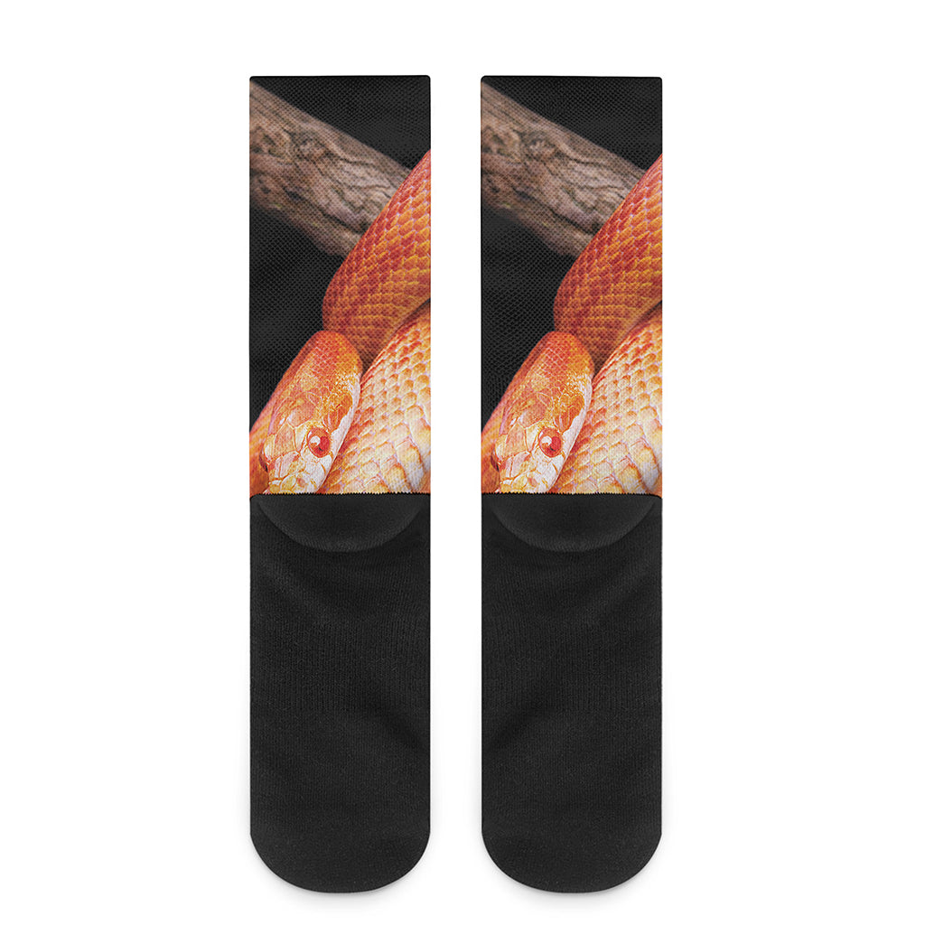 Corn Snake Print Crew Socks