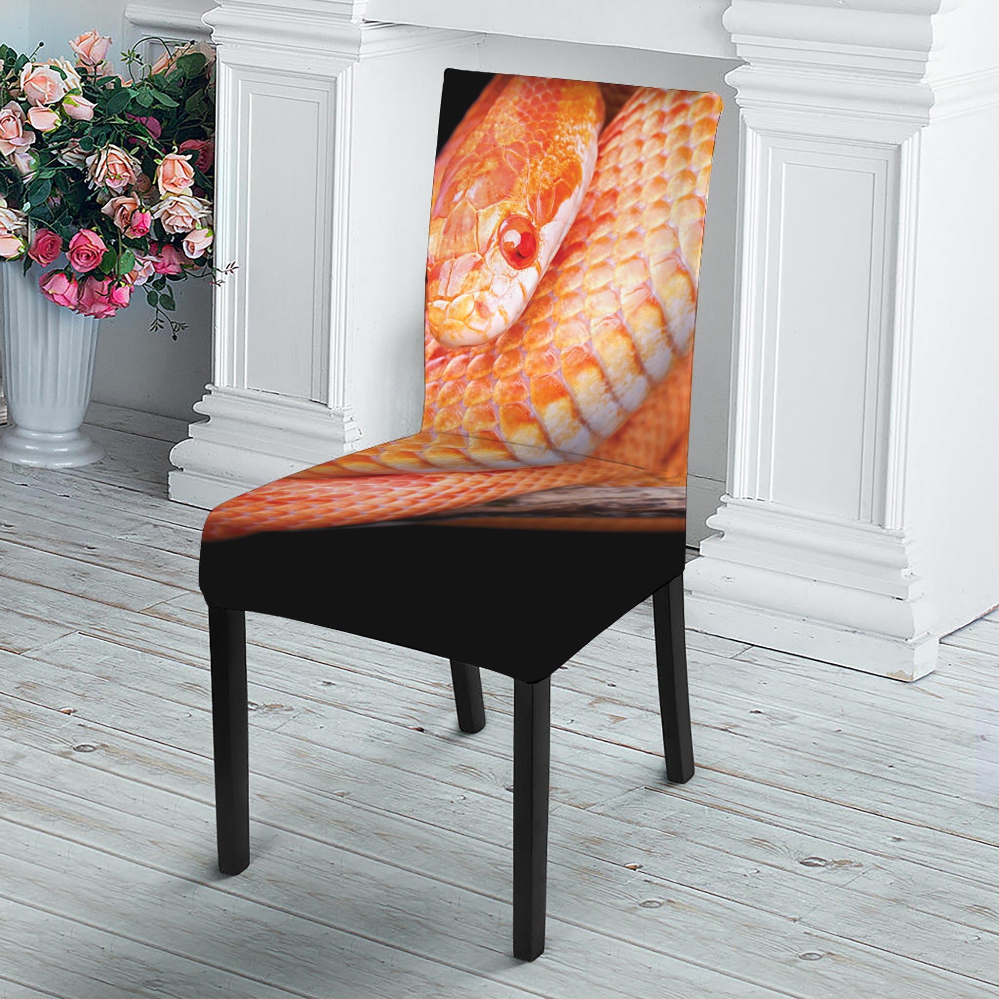 Corn Snake Print Dining Chair Slipcover