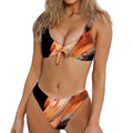 Corn Snake Print Front Bow Tie Bikini